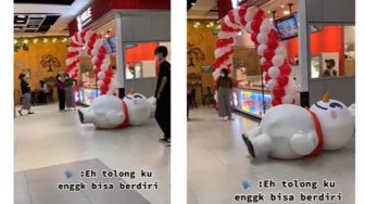 Badut Maskot Ice Cream Ini Jatuh, Warganet Soroti Sikap Orang Sekitar