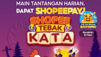 Hari Terakhir Raih ShopeePay, Isi Kunci Jawaban Shopee Tebak Kata Harian 