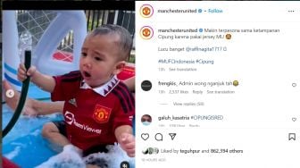 Bikin Heboh! Rayyanza Pakai Jersey Manchester United, Akun Resmi MU: Makin Terpesona Sama Ketampanan Cipung