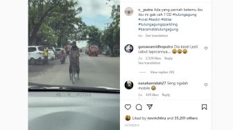 Video Emak-emak Gowes Sepeda Lawan Arus Trus Berhenti di Tengah Jalan, Warganet: The Real Penguasa Jalanan