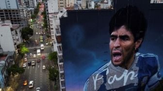 Argentina Pajang Foto Raksasa Maradona untuk Penghormatan Jelang Piala Dunia 2022 Qatar