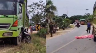 Tabrakan Maut di Jalan Poros Bontang - Sangatta, 1 Pemotor Tewas Terlindas