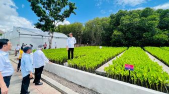 Presiden Joko Widodo atau Jokowi melakukan peninjauan ke Taman Hutan Raya (Tahura) Ngurah Rai pada Selasa (8/11/2022). Tahura Ngurah Rai merupakan salah satu tempat yang akan dikunjungi oleh para pemimpin dunia pada KTT G20 2022. [Foto: Laily Rachev - Biro Pers Sekretariat Presiden]