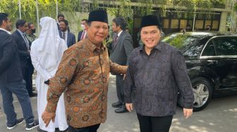 Prabowo dan Erick Thohir Kompak Dampingi Jokowi Resmikan Masjid Raya Sheikh Zayed