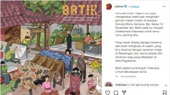 Jokowi Unggah Poster Proses Buat Batik: Netizen Sibuk Cari Menteri Basuki Tukang Foto dan Kucing Oren