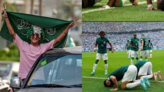 Merinding Momen Sujud Syukur Timnas Arab Saudi Kalahkan Tim Tango: Argentina Bersama Messi, Arab Saudi Bersama Allah SWT