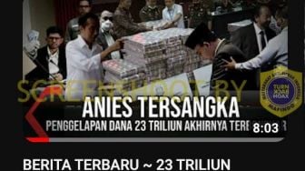 CEK FAKTA: KPK Tetapkan Anies Sebagai Tersangka Korupsi APBD Usai Gelapkan Rp23 Triliun, Benarkah?