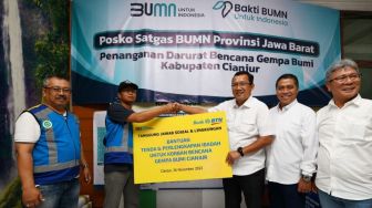 Direksi BTN terjun langsung membantu korban gempa bumi Cianjur. (Dok: BTN)