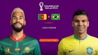 Link Live Streaming Kamerun vs Brasil Piala Dunia 2022, Nobar Seru Sambut Weekend