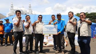 Jamkrindo Kembali Salurkan Bantuan Sembako, Sarana Prasarana dan Layanan Trauma Healing di Cianjur