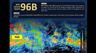 Bibit Siklon Tropis 96B Ganggu Penerbangan di Aceh