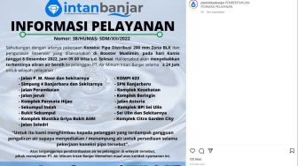 Distribusi Air Terhambat, Berikut Imbauan PTAM Intan Banjar