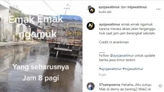 Viral Video Emak-emak Ngamuk Gegara Truk Bermuatan Pasir Beroperasi saat Jam Sekolah