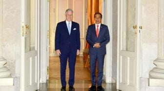 Presiden Joko Widodo atau Jokowi saat bertemu dengan Raja Belgia Philippe Leopold Louis Marie di Istana Laeken, Brussels pada Rabu (14/12/2022). [Muchlis Jr - Biro Pers Sekretariat Presiden]