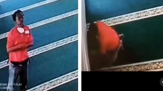 Maling Pura-pura Salat, Pas Sujud Geser Kotak Amal: CCTV Pun Geleng-geleng Lihat Kelakuan Bapak Ini