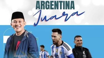 'Messi Juga Nggak Peduli' Warganet Geli Politisi Indonesia Ramai Pansos Bikin Poster Argentina Juara