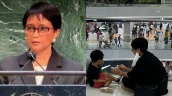 Menlu Retno Marsudi Kepergok 'Ngemper' di Lantai Mal, Netizen: Kalau Orang Biasa Udah Ditegur