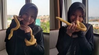 Intip 7 Potret Persahabatan Chalwa Si Gadis Berhijab dengan Ular Raksasa, Gak Ada Ngeri-ngerinya