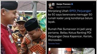 Usai Ramai Diduga Gunakan Dana Baznas untuk Memugar Rumah Kader PDIP, Ganjar Hapus Cuitannya!
