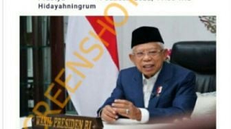 CEK FAKTA: Ma'ruf Amin Minta Masyarakat Bantu Kas Negara yang Makin Menipis, Benarkah?