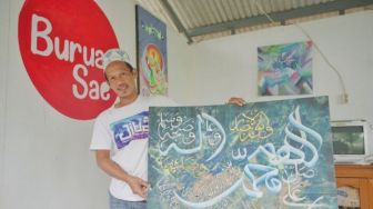 Unik, Dinding Berkaligrafi Ada di Gang Raden Jibja Kota Bandung