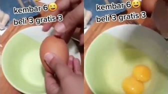 Beli Telur Isi Kembar, Penampakannya Bikin Warganet Heran