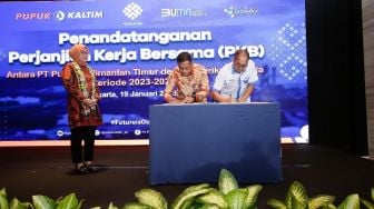 Pupuk Kaltim Bersama Serikat Pekerja Tandatangani PKB Periode 2023-2025