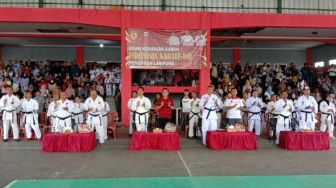 Ratusan Karateka Perguruan Inkado Lampung Ikuti Uji Kenaikan Tingkat Sabuk