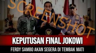 CEK FAKTA: Keputusan Jokowi Sudah Final, Ferdy Sambo Segera Ditembak Mati, Benarkah?