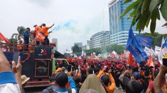 Massa Partai Buruh Aksi Besar-besaran Di MK Hari Ini, Berikut Titik Rekayasa Lalinnya