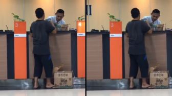 Diam-diam Direkam Nasabah Lain Pas Bawa Kardus Isi Penuh Uang ke Bank: Berbahaya Bapak Ini Bisa jadi Incaran Perampok!