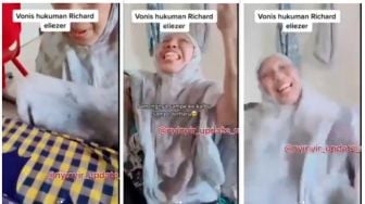 Viral Ekpresi Emak-emak Nonton Vonis Eliezer, Warganet: Emakku Pun Begini!