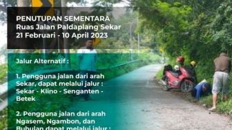 Jalan Paldaplang Sekar Tutup Sementara, Warga Dihimbau Lewat Alternatif