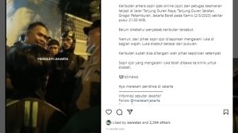 Tidak Terima Diperingatkan Lawan Arah, Kawanan Ojol Datangi Satpam Mall Podomoro City