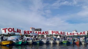 Nelayan Makassar Demo Tolak Reklamasi di Sekitar Pulau Lae-lae