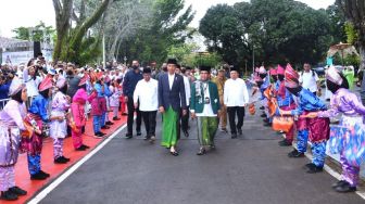 Presiden Joko Widodo atau Jokowi menghadiri acara Istighosah dan Doa Bersama Rabithah Melayu-Banjar di Kalimantan Selatan, Jumat (17/3/2023). [Foto: Rusman - Biro Pers Sekretariat Presiden]