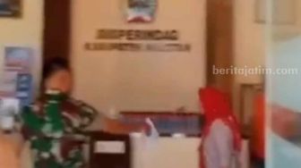 Teriak-teriak Singgung Harga Diri, Pria Berseragam TNI Ngamuk di Disperindag Magetan