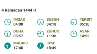 Jadwal Sholat dan Imsakiyah Wilayah Surabaya Raya, Minggu 26 Maret 2023