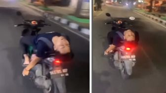 Endingnya Tabrak Warung, Aksi Remaja Berlagak Ngantuk Bawa Motor Sambil Lepas Tangan: Definisi Goblok Natural!