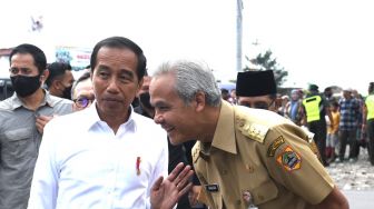 Sempat Beda Suara Soal Timnas Israel, Jokowi dan Ganjar Malah Mesra di Jateng