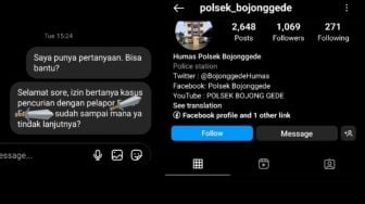 Tanya Kelanjutan Laporan, Warganet Ini Malah Diblokir Akun Instagram Polsek Bojong Gede