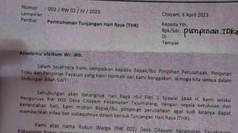 Heboh Oknum Ketua RW 'Ngemis' THR, Sampai Edarkan Surat Permohonan