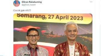 Posting Foto Ganjar Pranowo-Sandiaga Uno di Akun Twitter, Gibran Ungkap Alasannya