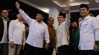 Bahasa Tubuh Prabowo Semringah, Sinyal Sepakat Cak Imin Cawapres Koalisi PKB-Gerindra?