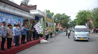 Polres Langsa Berangkatkan Puluhan Bus Balik Mudik Gratis