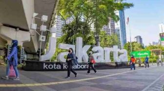 Penanda Logo +Jakarta Warisan Anies di Bawah Fly Over Karet Sudirman Mendadak Lenyap