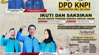 DPD KNPI OKU Selatan Gelar Jalan Sehat Berhadiah