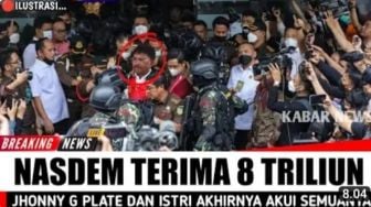 CEK FAKTA: Nasdem Terima 8 Triliun dari Johnny G Plate untuk Dana Kampanye, Benarkah?