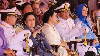 Resmikan KRI Bung Karno, Megawati Tantang Panglima TNI: Kan Saya Ketua Umum Partai
