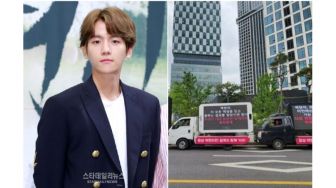 Dukung Baekhyun EXO, Fans China Kirim 6 Truk Sekaligus ke Depan Gedung SM